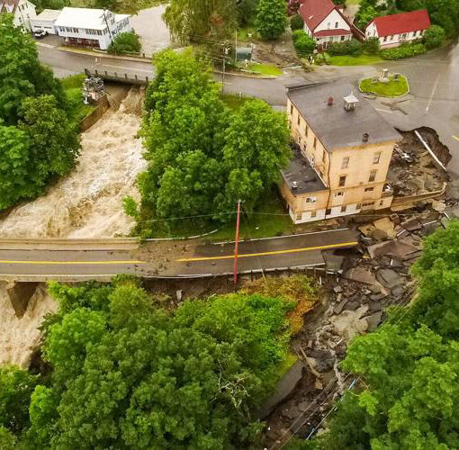 Drone shot of July 2024 flooding.