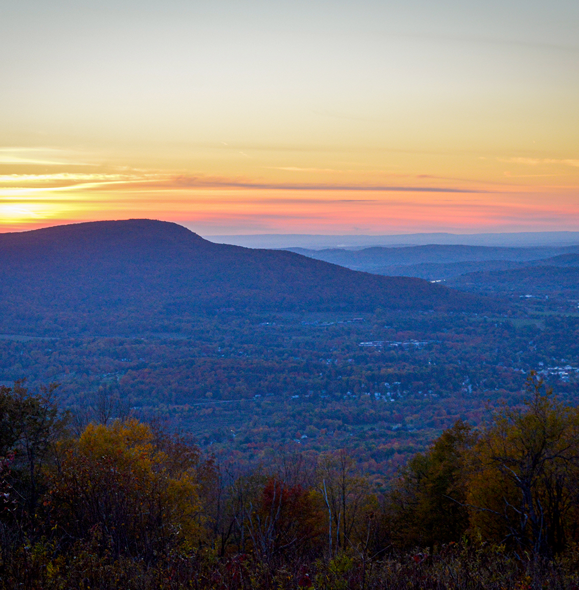 The view of the Vermont sunset from the Long Trail.