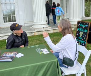 Two people talking at Shelburne Museum Community Day