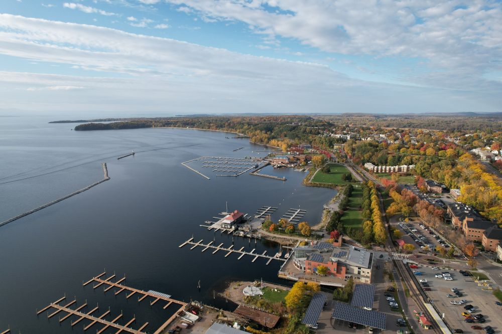 View of Lake Champlain and Burlington Coastline